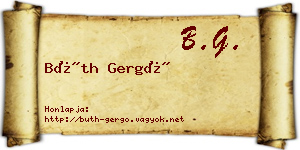 Búth Gergő névjegykártya